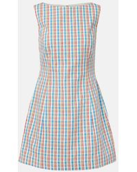 Faithfull the Brand - Lydie Checked Cotton And Linen Minidress - Lyst