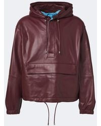 Loewe - Hooded Leather Jacket - Lyst