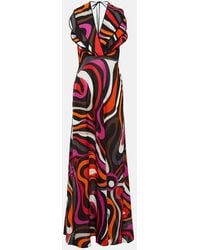 Emilio Pucci - Maxikleid Marmo Aus Baumwolle - Lyst