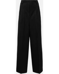 Ami Paris - High-Rise Wool Wide-Leg Pants - Lyst