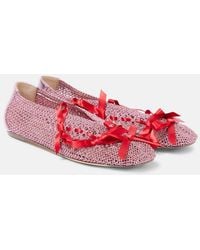 Simone Rocha - Bow-Detail Crochet Ballet Flats - Lyst