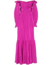 Self-Portrait Abito off-the-shoulder in taffetà - Viola