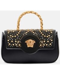 Versace - Verzierte Tote Bag La Medusa Mini Aus Leder - Lyst