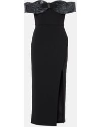 Self-Portrait - Vestido Midi Adornado Sin Tirantes - Lyst