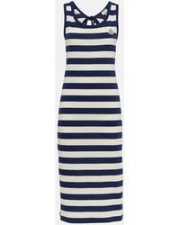 Moncler - Striped Cotton Jersey Midi Dress - Lyst