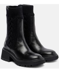 Jimmy Choo - Tamia Cable-Knit Leather Ankle Boots - Lyst
