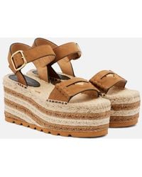 Stella McCartney - Faux Suede-Trimmed Espadrille Sandals - Lyst