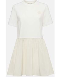Moncler - Cotton-blend Gathered Minidress - Lyst