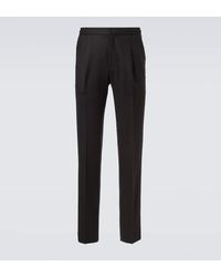 Rubinacci - Pantalones Tapered De Franela De Lana Virgen - Lyst