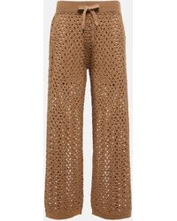 Brunello Cucinelli - Cotton, Linen And Silk Sweatpants - Lyst