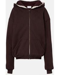 Magda Butrym - Crochet-Trimmed Cotton Zip-Up Hoodie - Lyst