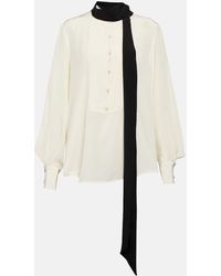 Victoria Beckham - Schluppenbluse Aus Seide - Lyst