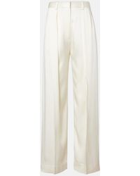 Victoria Beckham - Satin Wide-Leg Pants - Lyst