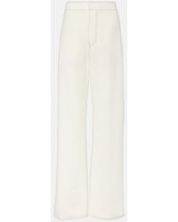 Alaïa - High-Rise Wool-Blend Wide-Leg Pants - Lyst