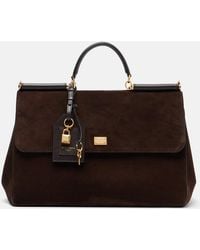 Dolce & Gabbana - Sicily Large Suede Tote Bag - Lyst