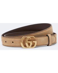 Gucci - Cut Gg Marmont Suede Belt - Lyst
