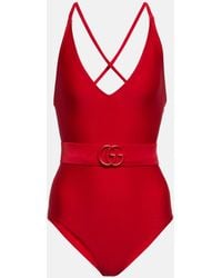 Gucci - Belted Swimsuit - Lyst