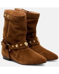 Isabel Marant - Stania Studded Suede Ankle Boots - Lyst
