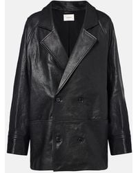 FRAME - Oversized Leather Jacket - Lyst