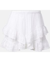 Isabel Marant - Shorts Geana De Algodon Con Volantes - Lyst