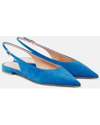 Gianvito Rossi - Suede Slingback Flats - Lyst