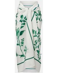 Agua Bendita - Lavanda Floral Cotton And Silk Beach Cover-Up - Lyst