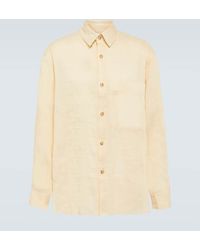 King & Tuckfield - Camisa de lino y seda a rayas - Lyst