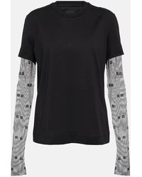 Givenchy - T-shirt in jersey di cotone 4G con tulle - Lyst