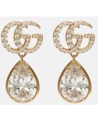 Gucci - Ohrringe Gg Marmont Mit Kristallen - Lyst