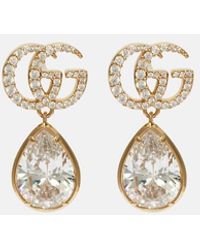 Gucci - Gg Marmont Crystal-Embellished Drop Earrings - Lyst