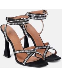 D'Accori - Verzierte Sandalen Carre Aus Satin - Lyst