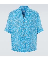 Kiton - Printed Linen Bowling Shirt - Lyst