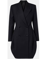 Alaïa - Double-Breasted Cotton Blazer Dress - Lyst