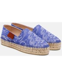 Etro - Paisley Denim Jacquard Espadrilles - Lyst