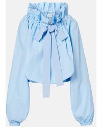 Patou - Tie-Neck Cotton Blouse - Lyst