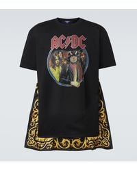 Junya Watanabe - Ac/Dc Printed Caped Cotton Jersey T-Shirt - Lyst