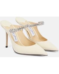 Jimmy Choo - Bing 100 Embellished Patent Leather Mules - Lyst