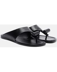 Loewe - Toggle Leather Thong Sandals - Lyst
