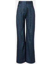 Veronica Beard - Rimini Linen-Blend Wide-Leg Pants - Lyst