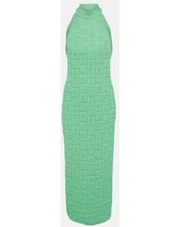 Balmain - Monogram Openwork Midi Dress - Lyst