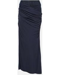 Christopher Esber - Ruched Denim Maxi Skirt - Lyst