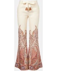 Zimmermann - Ramie Paisley Rhiannon Trousers - Lyst