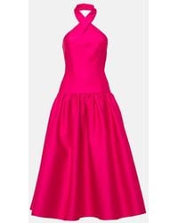 Roland Mouret - Halterneck Taffeta Midi Dress - Lyst