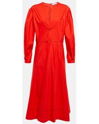 Proenza Schouler - White Label Cotton Poplin Midi Dress - Lyst