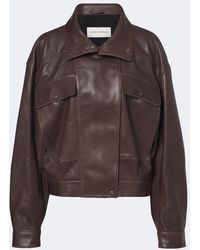 Nour Hammour - Quincy Leather Blouson Jacket - Lyst