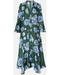 Dorothee Schumacher - Big Garden Floral Silk Twill Midi Dress - Lyst