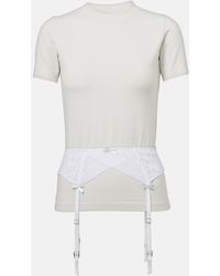 Balenciaga - Lingerie Cotton-Blend Jersey T-Shirt - Lyst