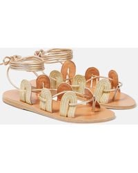 Ancient Greek Sandals - Aristides Metallic Leather Sandals - Lyst