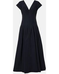Jonathan Simkhai - Nina Pleated Cotton-Blend Midi Dress - Lyst