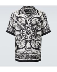 Dolce & Gabbana - Silk Twill Hawaii Shirt With Maiolica Print - Lyst